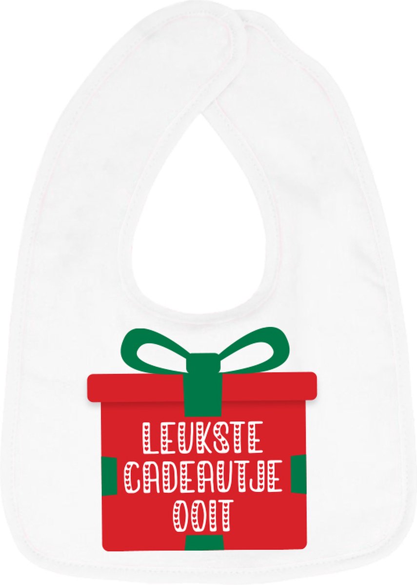 Goedkoopste Hospitrix Slabbetje met Tekst Leukste Cadeautje Ooit Wit - Kerstcadeau - Cadeau Zwangerschap - Baby Kwijldoek - Kwijllap - Morslap - Bavette