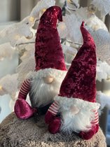 Goldbach  kerst gnome roze grijs set van 2