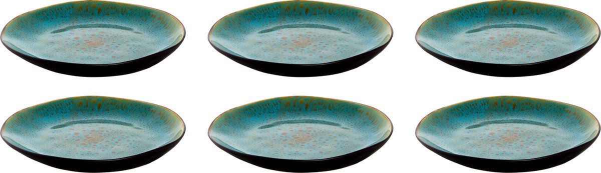 Achetez Palmer Set d'assiettes Lotus 6 personnes 18 pièces Noir Turquoise  chez  pour 214.95 EUR. EAN: 8717522192848