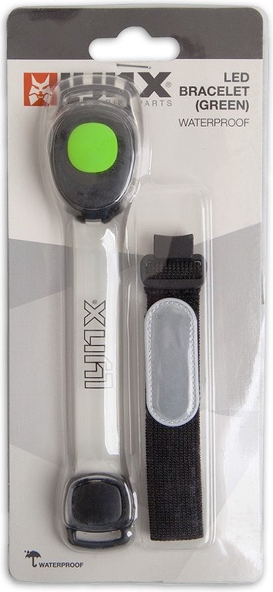 Lynx® - Hardloop verlichting - Hardloop lampjes inclusief batterijen - LED verlichting om je arm - Running light - safety sport armband - Lampje Hardlopen - Reflecterende armband - Water resistant - Kleur: Groen — afbeelding 2