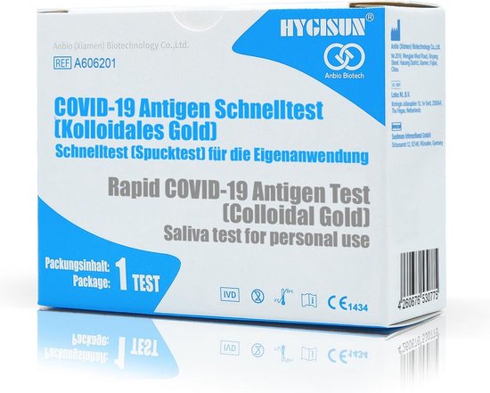HYGISUN® Corona Speekseltest - Zelftest - 5 stuks COVID-19 Test - Speeksel Sneltest