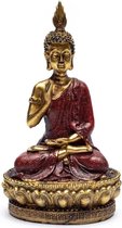 Boeddha Beeld - Geruststelling Met Troon - 10x7.8x16.8cm