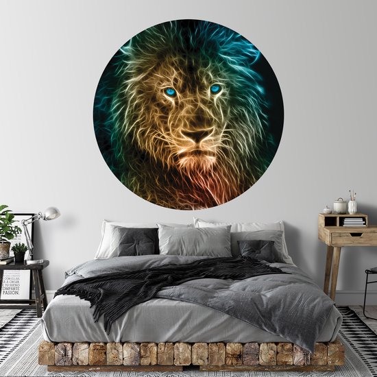 Tizato - Wall Circle Lion - Sticker Mural Cercle Muursticker Autocollant - Ø 146 cm