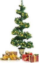 Kleine Kunstkerstboom In Pot - 150 Lampen Led Verlichting - 364 Takken - Groen - Kerstmis - Kerst - 120 cm