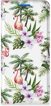 Hoesje met naam OPPO Reno6 5G Telefoonhoesje Flamingo Palms