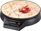 Severin Crepes Maker, crepes iron for sweet crepes and savory galettes, crepes maker with XXL griddle (30 cm diameter), stepless temperature setting, black, CM 2198