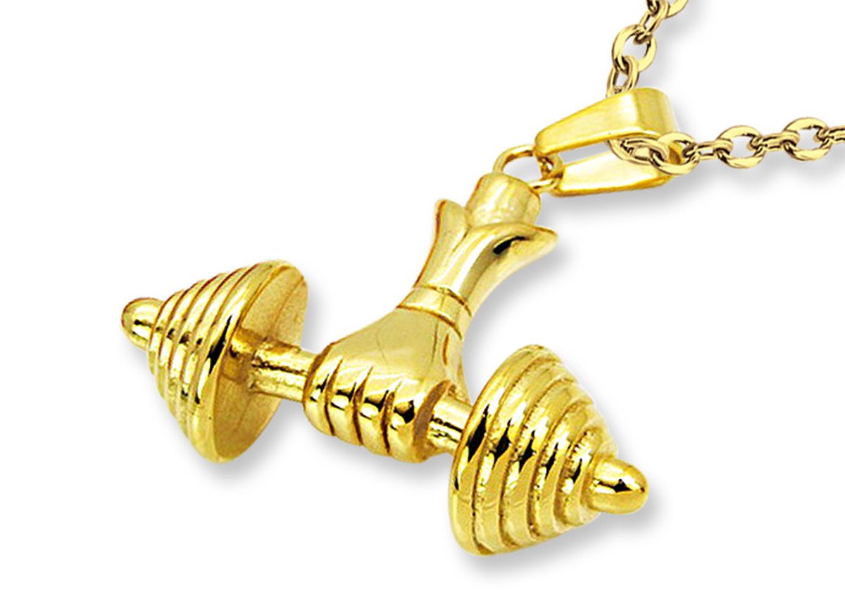 Amanto Ketting Amel Gold - 316L Staal - Halter - Sport - 32x37mm - 60cm