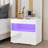 Woodyhome RGB LED Nachtkastje - Moderne Nachtkastjes Slaapkamer Dressoir voor slaapkamer woonkamer