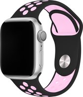 Sport watch bandje - Zwart / Roze - 42/44/45mm - M/L - Series 1 2 3 4 5 6 7 SE - Geschikt voor Apple Watch