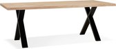 Alterego Eettafel 'BENEFIK' van eikenhout met zwarte poten - 200x100 cm