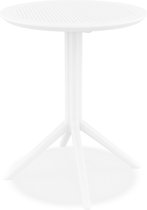Alterego Ronde opvouwbare tafel 'GIMLI' van witte kunststof voor binnen/buiten - Ø 60 cm