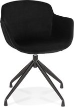 Alterego Design stoel met armleuningen 'GRAPIN' van zwart velours