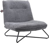 Fauteuil met gevlamde stof en zwarte metalen poten, 80x82xH85 cm - BLIKI