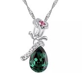 Ketting – ketting met steen – ketting met emerald – kettingen – emerald – sieraad – zilver - groen