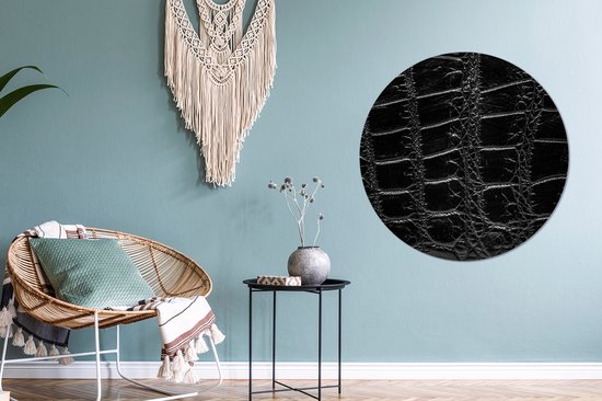 Cercle mural - Cercle mural - Imprimé animal - Crocodiles - Cuir - Aluminium - Dibond - ⌀ 90 cm - Intérieur et Extérieur