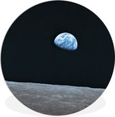 WallCircle - Wandcirkel ⌀ 60 - De aarde vanaf de maan - Ronde schilderijen woonkamer - Wandbord rond - Muurdecoratie cirkel - Kamer decoratie binnen - Wanddecoratie muurcirkel - Woonaccessoires