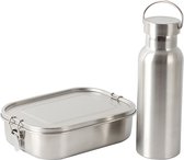 Broodtrommel met drinkfles set RVS - Lekvrij - Duurzaam