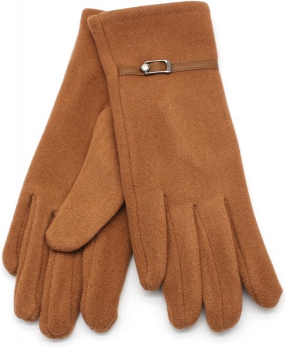 Zachte Handschoenen - Dames - One Size - Touchscreen Tip - Bruin