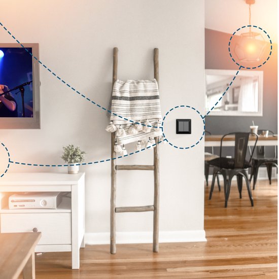 iCasa Zigbee Pulse 6P wandschakelaar | Mat Wit | Werkt alleen met Hue ( Friends of Hue) en deCONZ | 4 vrijwel geruisloze knoppen | Lange batterijlevensduur