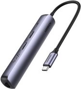 Ugreen USB-C naar 2x USB 3.0, HDMI, RJ45, USB-C Adapter  CM418 (Grijs) 10919