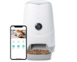 Pettadore Nutri View 2 - Automatische Voerbak Kat/Hond - Voerautomaat Kat - Smart Met Camera En App - Wit - 3.7 L Image