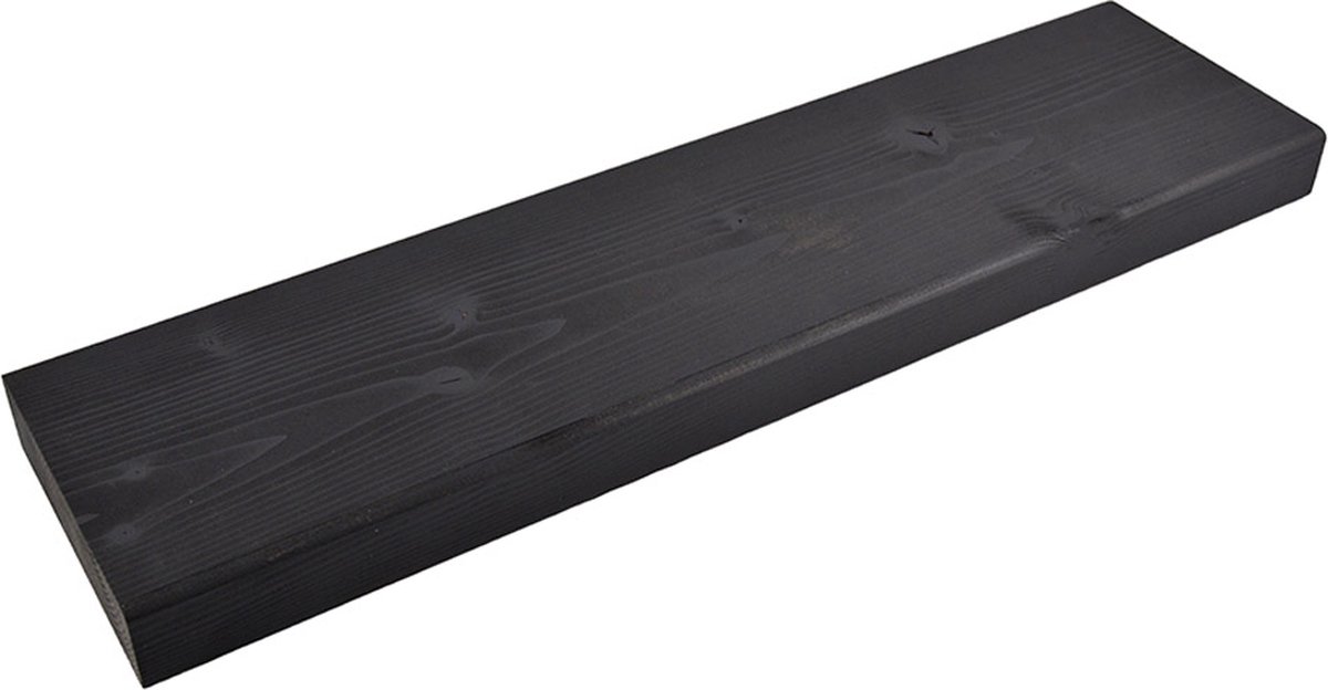 Wandplank - Zwart gebeitst - L 55 x B 14,2 x H 3,8 cm