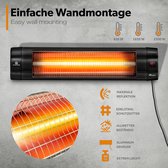 TRESKO Warmtestraler Zwart 2500W infrarood muurheater  terrasverwarmer warmtestraler