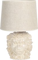 Tafellamp - Tafellamp Slaapkamer - Tafellampen - Cadeau - Leeuw - Wit - 49 cm hoog