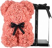 ZeyMem | Rozen beer Perzik Incl. Gift Box | 25 cm | Valentijnsdag cadeau | Moederdag | Roos | Cadeau | Bloem | Verjaardag | Jubilea | Cadeau Voor haar | Valentijn | Rozenbeer
