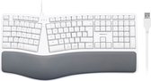 Macally MERGOKEY-UK Bedraad USB-A ergonomisch toetsenbord met polssteun voor Mac - Wit - Brits/Nederlands (QWERTY)