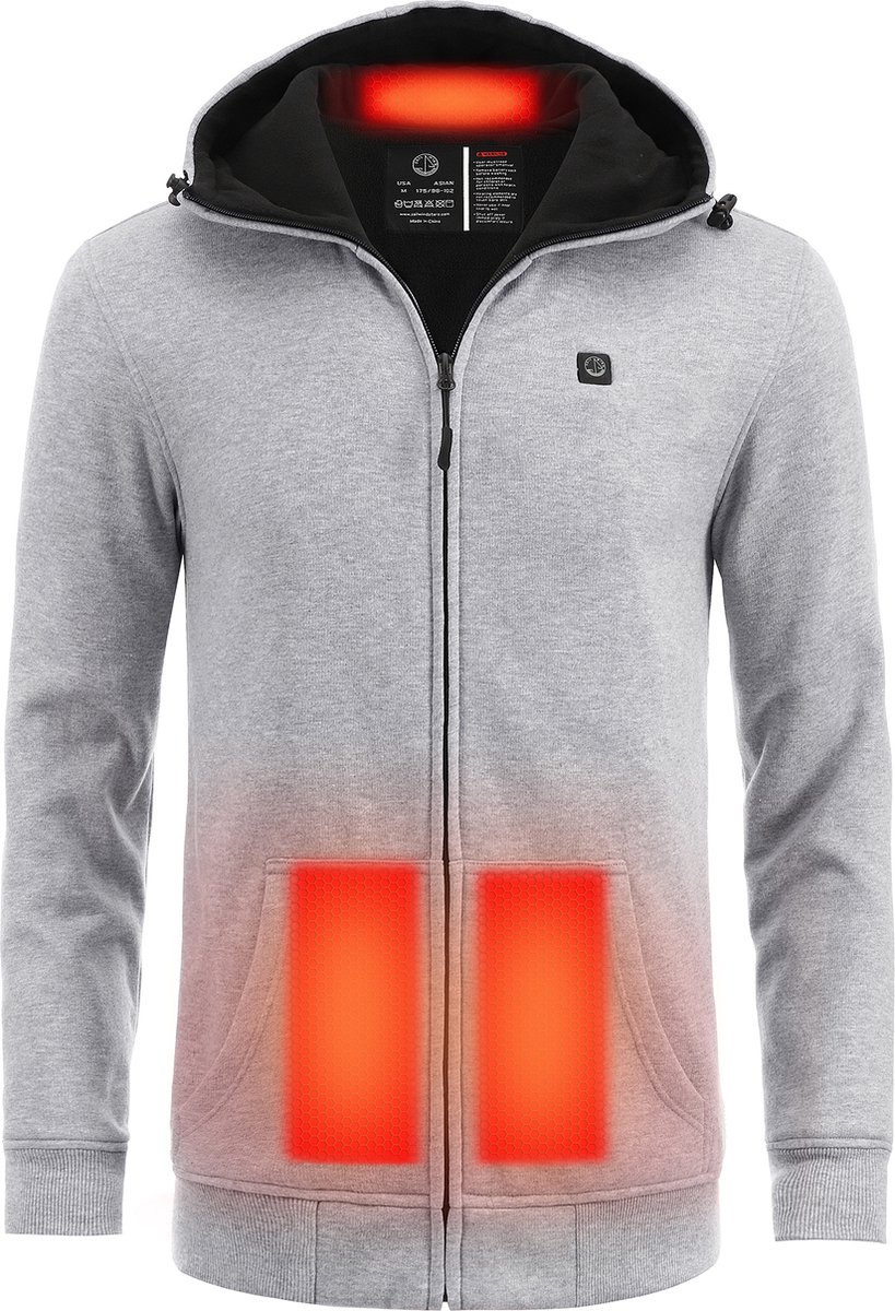 GOZYLA Verwarmde hoodie voor dames en heren: verwarmde capuchontrui met verwarming, 5 warmtezones, 3 temperatuurregeling, pluche sweatshirt, kleding, grijs, 3XL GOZYLA Verwarmde hoodie voor dames en heren: verwarmde capuchontrui met verwarming, 5 warmtezones, 3 temperatuurregeling, pluche sweatshirt, kleding, grijs, 3XL