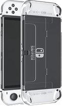 Case geschikt voor Nintendo Switch OLED - Accessoires geschikt voor Nintendo Switch Oled Siliconen Transparant Hoesje - Geschikt voor Nintendo Switch OLED Screenprotector - Doorzichtig Gel TPU Hoes Backcover