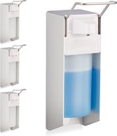 Relaxdays zeepdispenser wand - 500 ml - set van 4 zeeppompje - desinfectiemiddel dispenser