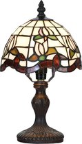 Tiffany Tafellamp Ø 18*32 cm E14/max 1*25W Wit, Groen, Rood Glas, Kunststof Tiffany Bureaulamp Tiffany Lampen