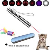 Cless 7in1 Kattenpen - USB oplaadbare laserpen - RVS - kattenspeelgoed - kattenspeeltje - inclusief muis