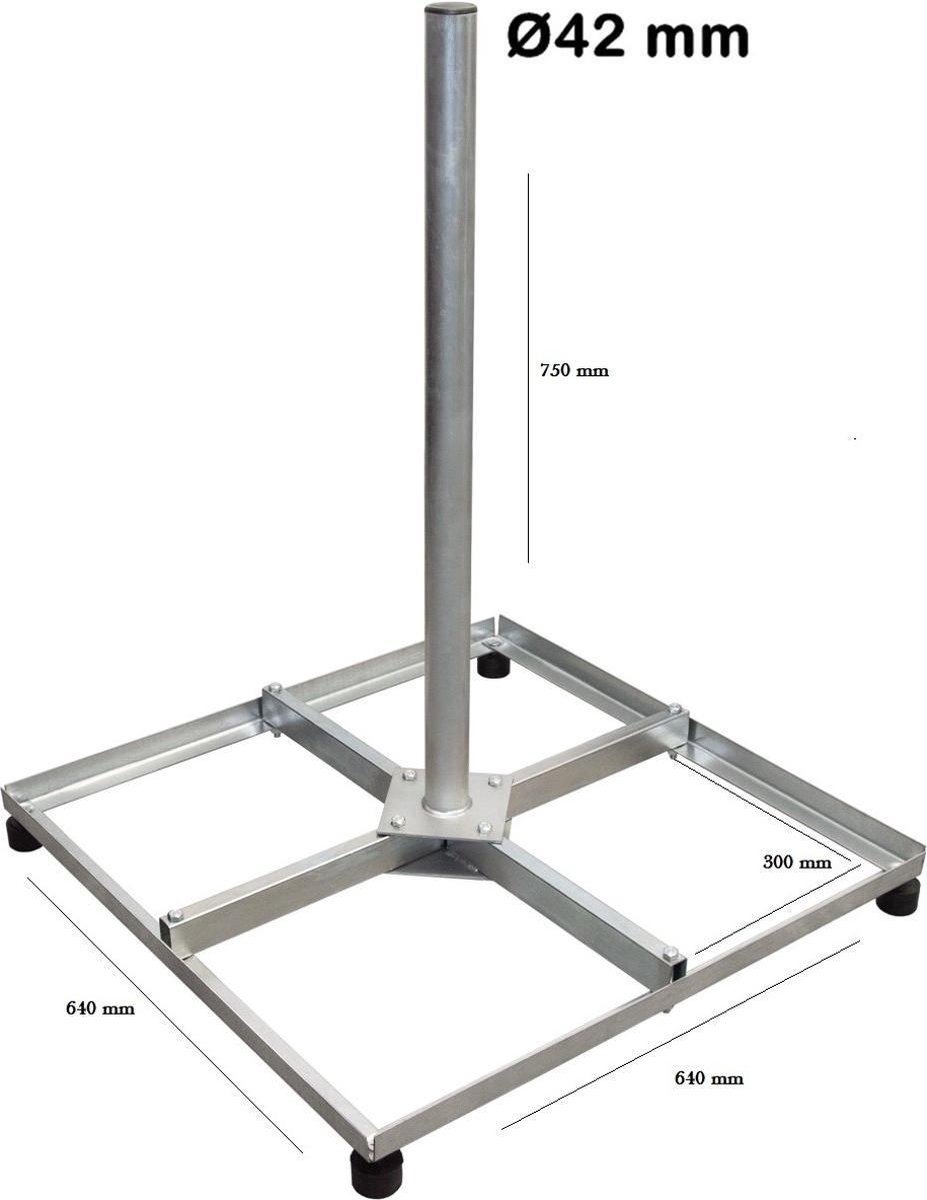 Xsarius Tegelvoet 30x30 staal Demontabel 42 Ø 75cm hoog