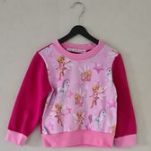 Sweater eenhoorn - meisjes - fuchsia/roze - maat 104