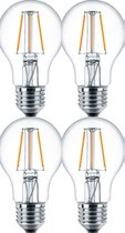 Greenways - Led Lampen - E27 - 4.3Watt (40w) - Helder glas - Filament - Warm wit licht - 2700K - 4.3W (vervangt 40w) - Grote fitting - Zuinig - Niet dimbaar - 4 STUK(S)