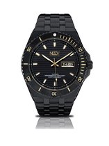 NEEV - Hester | Zwart horloge | Horloges voor Mannen | Ø42 mm | Stainless Steel Sieraden | Vlindersluiting | Quartz | Black polshorloges heren |