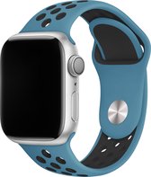 Sport watch bandje - Groenblauw / Zwart - 38/40/41mm - M/L - Series 1 2 3 4 5 6 7 SE - Geschikt voor Apple Watch