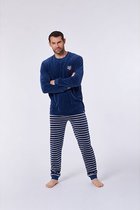 Woody pyjama jongens - wasbeer - blauw - 212-2-QPI-V/874 - maat XL