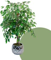 Kamyra® Ficus Kunstplant - Nep Planten Ficus Groot - Plant Voor Binnen En Buiten - Decoratie - Duurzaam - 105 × 70 cm