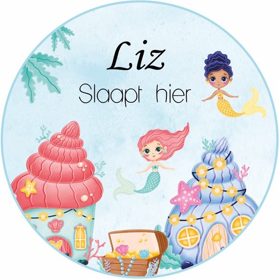 Zeemeermin slaapkamer sticker - Mermaid deursticker / raamsticker - deur sticker - raam sticker - Zeemeermin - diverse kleuren