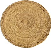 Rocaflor-vloerkleed -jute- gevlochten -rond- naturel - bruin -ø120 cm