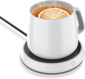Nixnix - Warm houdt onderzetter Wit - Cup Warmer met USB Aansluiting - Geschikt voor Bekers en glazen - Mok Warmer - Houd uw drinken ca. 70℃ - Verwarmende onderzetter - Thuiswerken - Mug – Ko