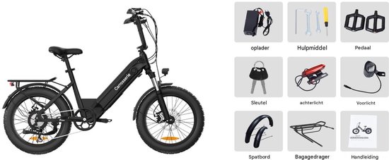 20x3.0 Inch Elektrische Fiets–48V 15Ah–Actieradius tot 110 km–Shimano 7 Versnellingen–Elektrische Stadsfiets–Wit — afbeelding 3
