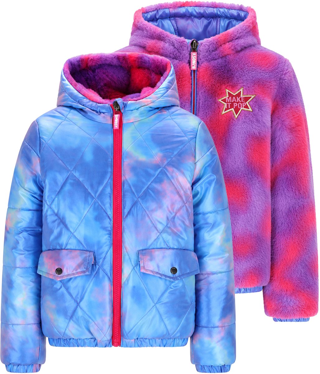 B.Nosy Y608-5210 Jas meisjes roze blauw - Maat 158-164