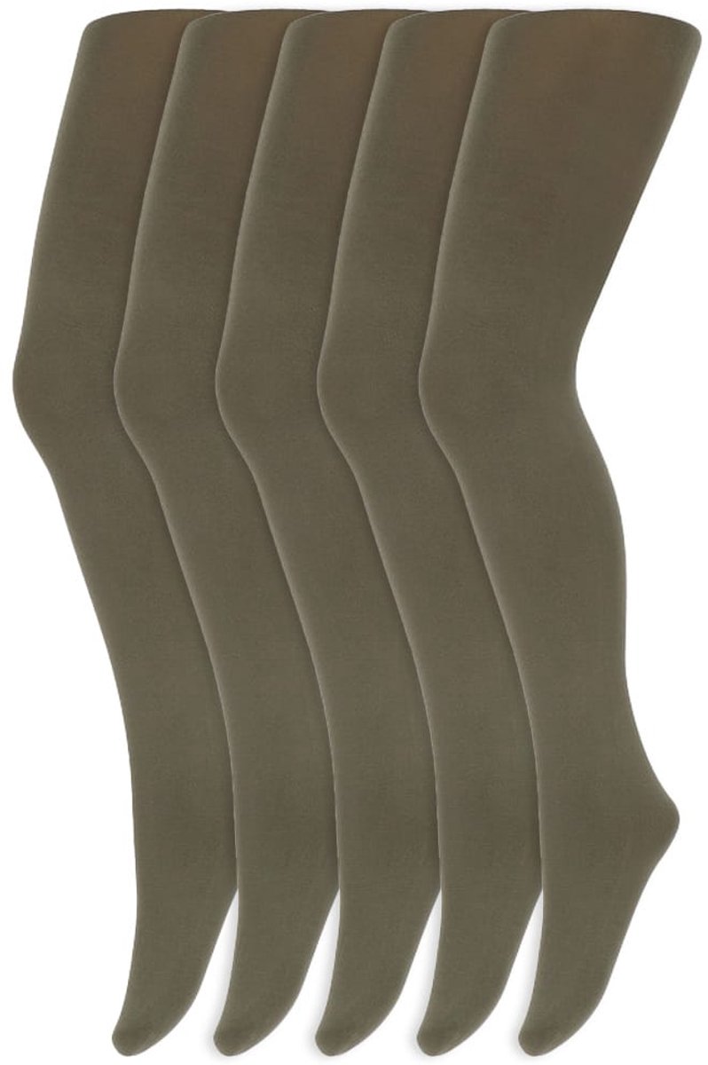 Meisjes panty's | 100 denier | Merk: Yellow Moon | Maat: 98 t/m 176 | Kleur: Olijf groen | 5 Paar