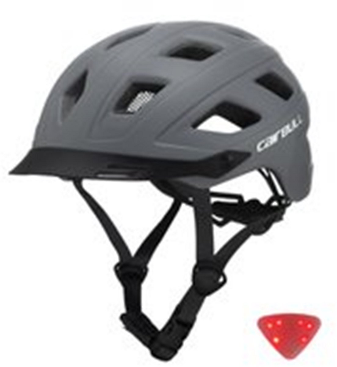 MEETYOO Cycling Fietshelm Volwassenen - Fietshelm Dames - Fietshelm Heren - LED Verlichting-A-Grijs-L(58-63CM)