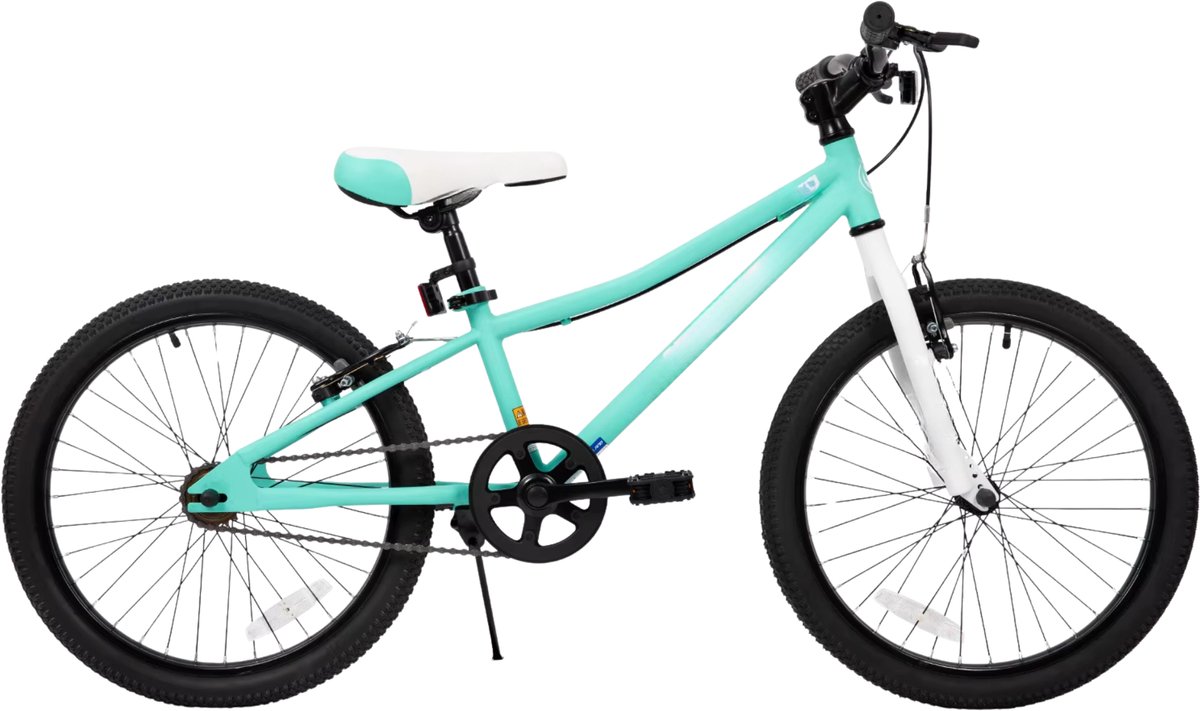 Kindermountainbike – Voor jongens en meisjes – Enkele snelheid / dubbele handremmen / standaard – Mintgroen / 51 cm